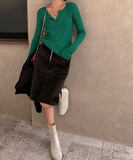 elegant corduroy skirt / 2color　hm1688