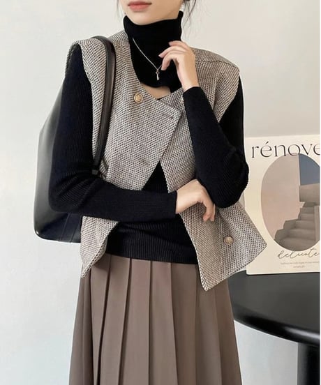 double breasted vest / 2color　hm2593