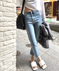 semi-flared denim pants / 2color　hm1300