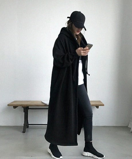 long hoodie coat / 2color　hm2659