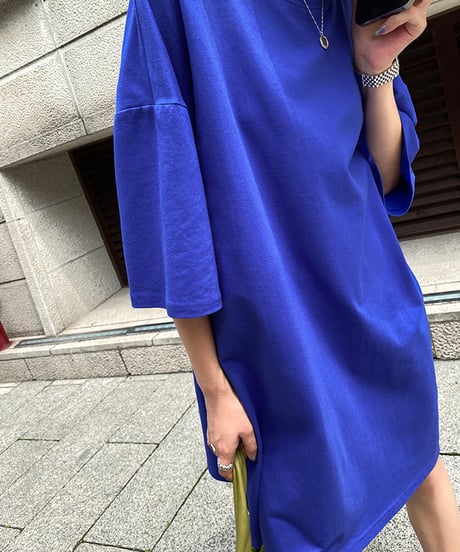 drop shoulder t-shirt dress / 3color　hm1349