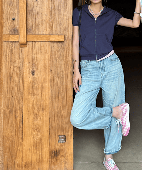 short sleeve hoodie / 2color　hm1455