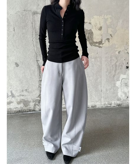 structured wide pants / 2color　hm2078