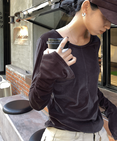 velvet sheer cutsew / 2color　hm1150