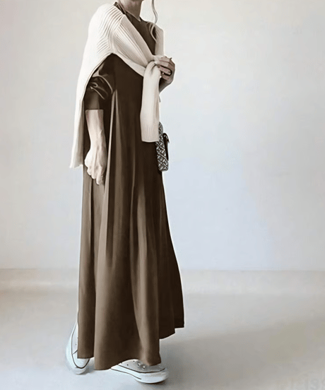 pleated maxi dress / 4color　hm2855