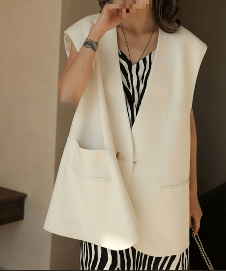 mode long vest / 2color　hm2850