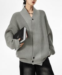 shawl collar cardigan / 3color　hm2682