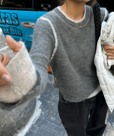 layer style knit top / 2color　hm1091