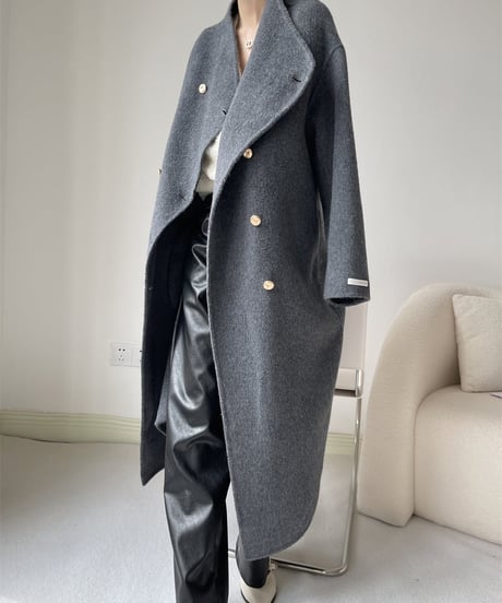 W-button long coat / 3color　hm1850