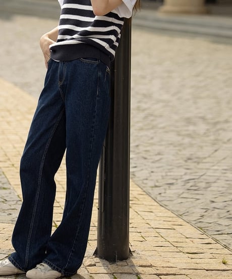 high waist straight jeans pants　hm2001