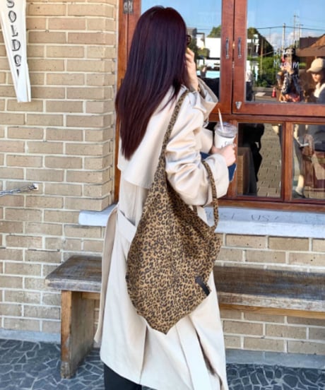 leopard wide tote bag　hm1994