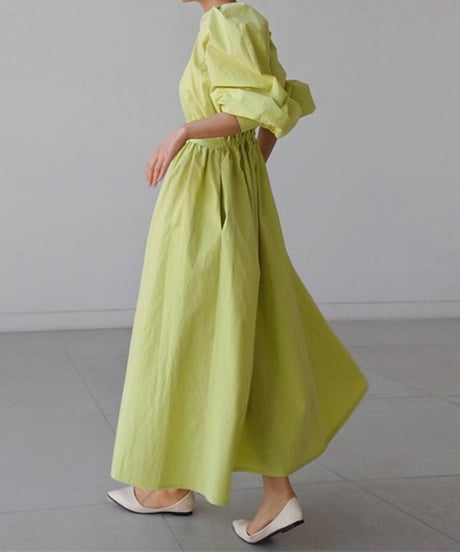 bubble sleeve shirt dress / 2color　hm1582