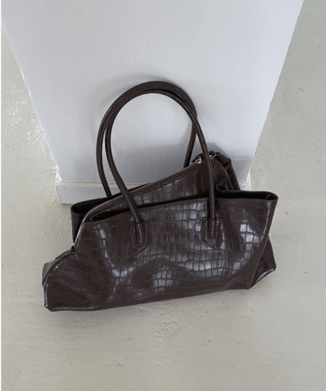 asymmetric leather tote bag / 2color　hm2740