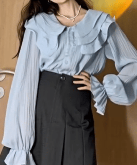 triple frill blouse　hm1665