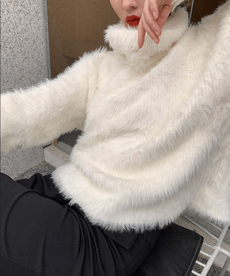 shaggy knit pullover / 3color　hm1893