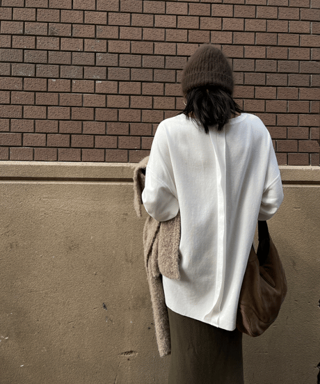 seam drop shoulder top / 2color　hm1160