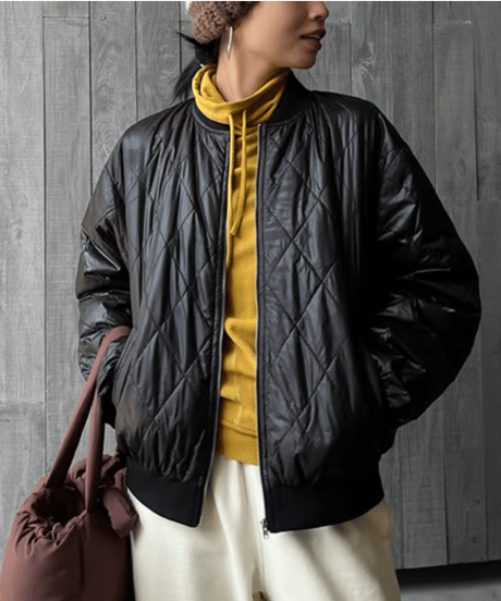 quilted full zip jacket / 2color　hm1890