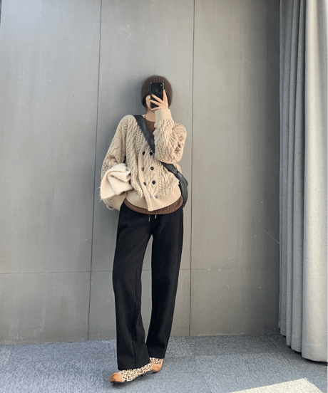 cable knit cardigan / 2color　hm1204
