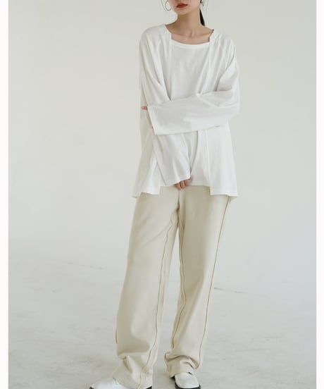open neck long cutsew　hm2029