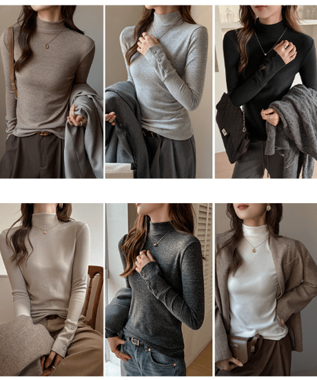 sleeve button knit / 6color　hm1823