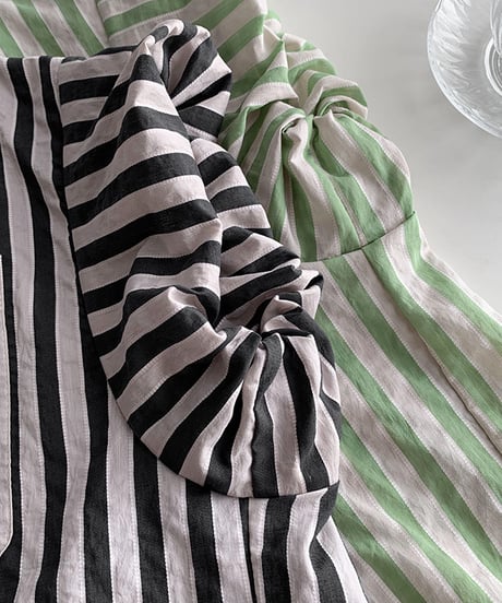 feminine stripe blouse / 2color　hm1478