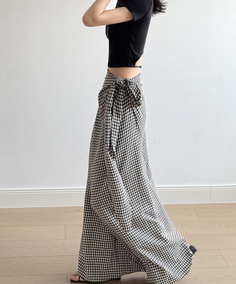 side tie long skirt / 2color　hm2276