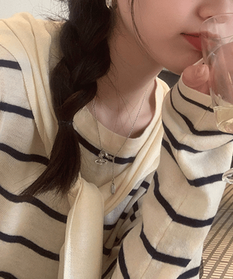 layered knit top / 2color　hm2668