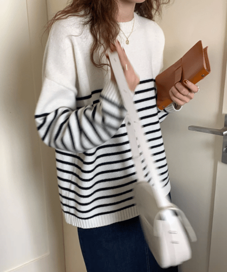 stripe knit top　hm2554