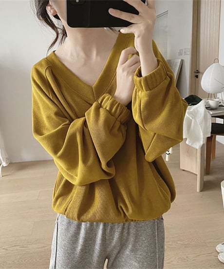 v-neck oversized tops / 3color　hm1777