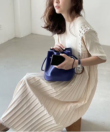 pleated lace dress / 2color　hm2861
