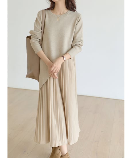 pleated docking dress / 2color　hm1674