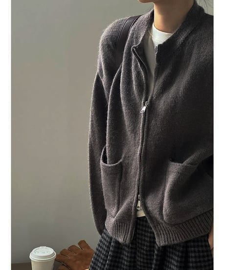 double zipper cardigan / 4color　hm1781