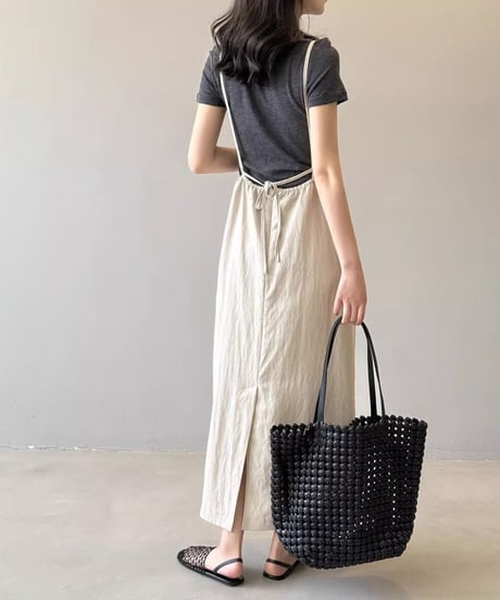back tie jumperskirt / 2color　hm2281