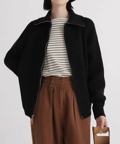double zip cardigan / 4color　hm1830