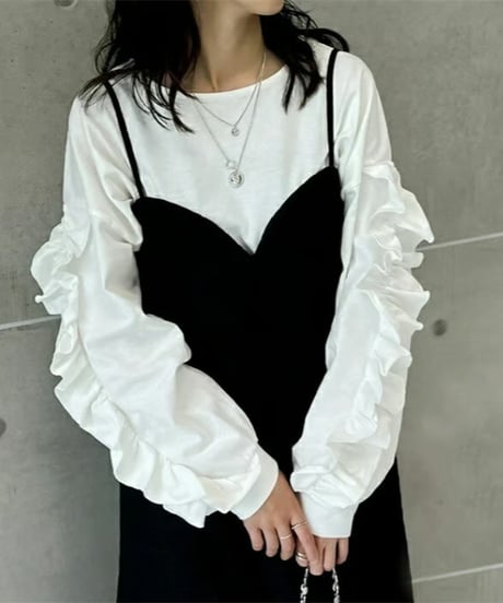 ruffle sleeve pullover / 2color　hm2658
