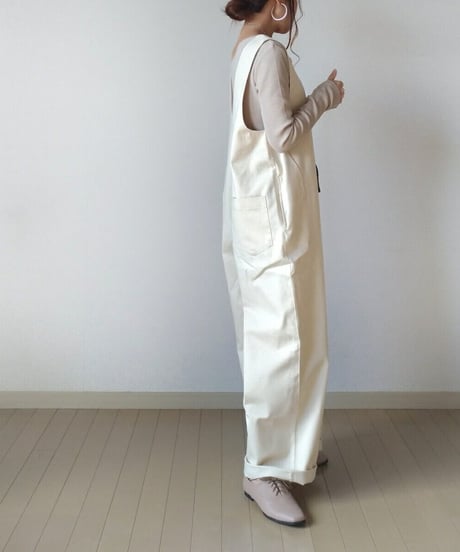 deep v-neck salopette / 3color　hm2596