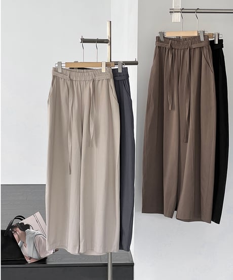 front ribbon pants  / 4color　hm2558