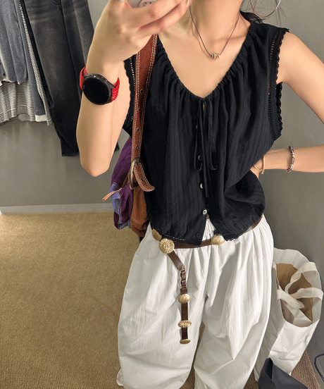 lace tank blouse / 2color　hm2418