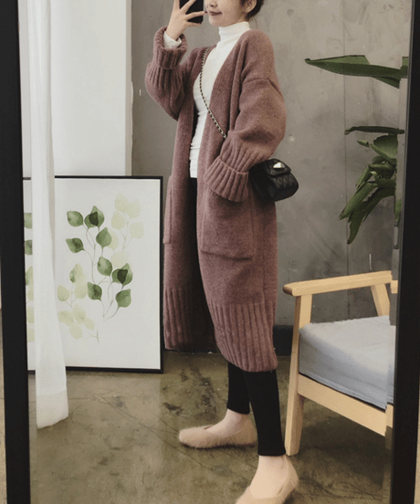 oversized long cardigan / 4color　hm2701