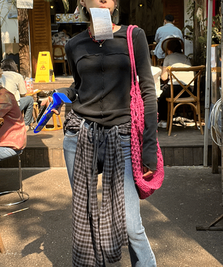 seam design tight top / 2color　hm1450