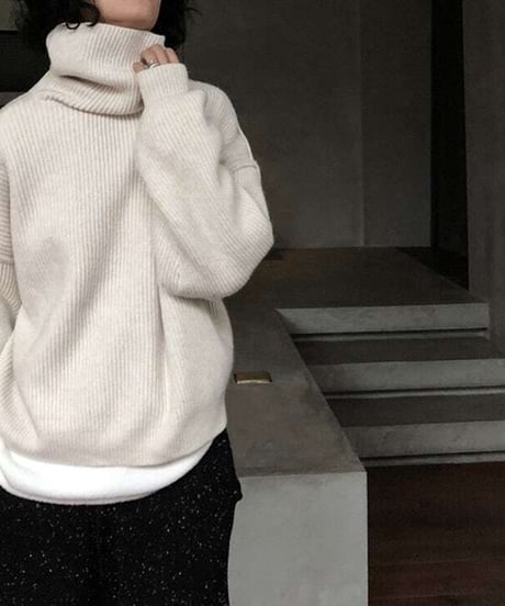 turtleneck knit tip / 2color　hm1730