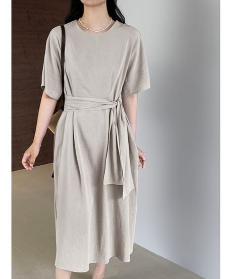 belted flare dress / 2color　hm2289
