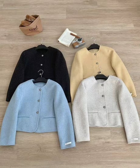 chic no-collar jacket / 5color　hm2705
