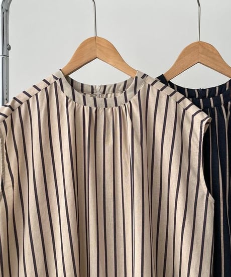 french sleeve stripe blouse / 2color　hm1536