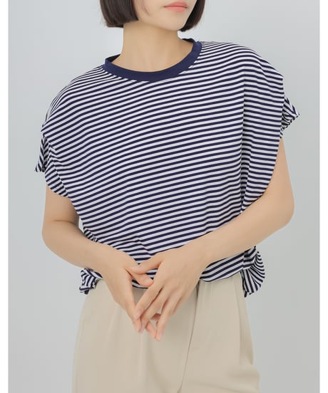 border cotton top / 8color　hm2956