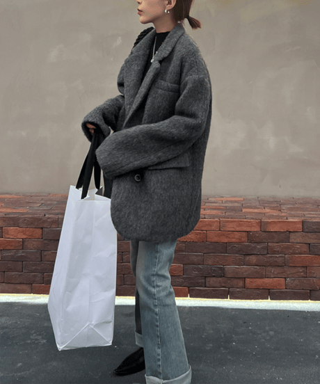 shaggy wool coat　hm1186