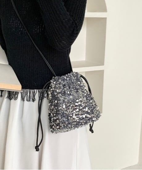 glitter drawstring bag / 3color　hm1700