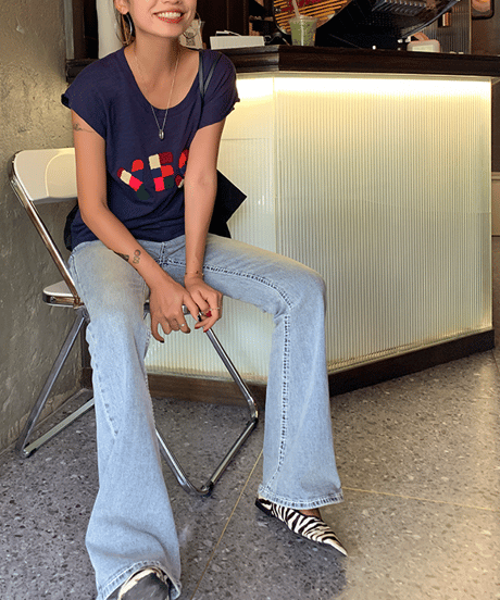 logo message t-shirt / 2color　hm2424