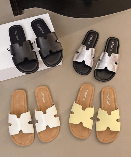 leather slipper sandals / 4color　hm2471