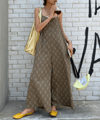 floral print cami overalls / 2color　hm1643